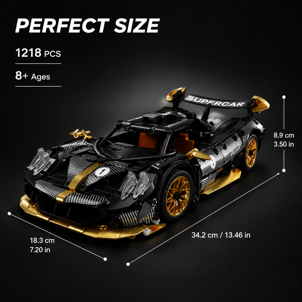 1218pcs Sports Car Building Block Scene Set